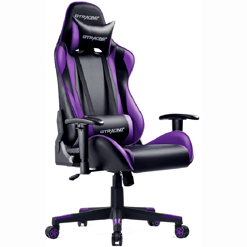 Gaming Chair, Racing Style Computer Desk Chair Padded Armrests Ergonomic Lumbar Support Adjustable Height
