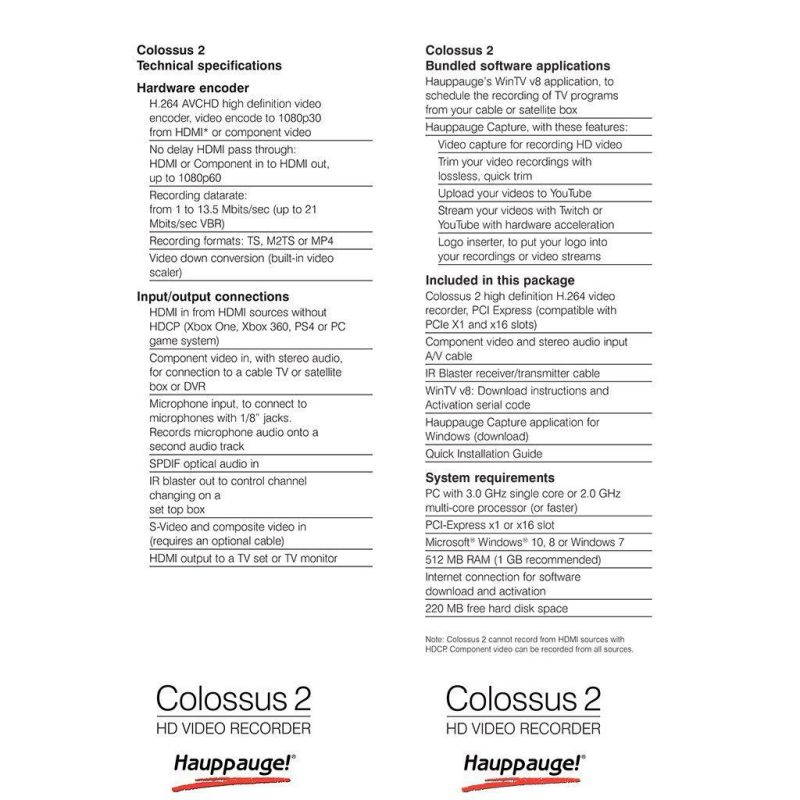 Hauppauge Colossus 2 1577