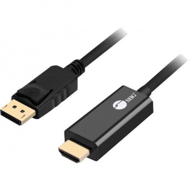 siig displayport 1.2 to hdmi 1.4 passive cable 4k @30hz - dp to hdmi male to male adapter cable - hdcp - 6 feet