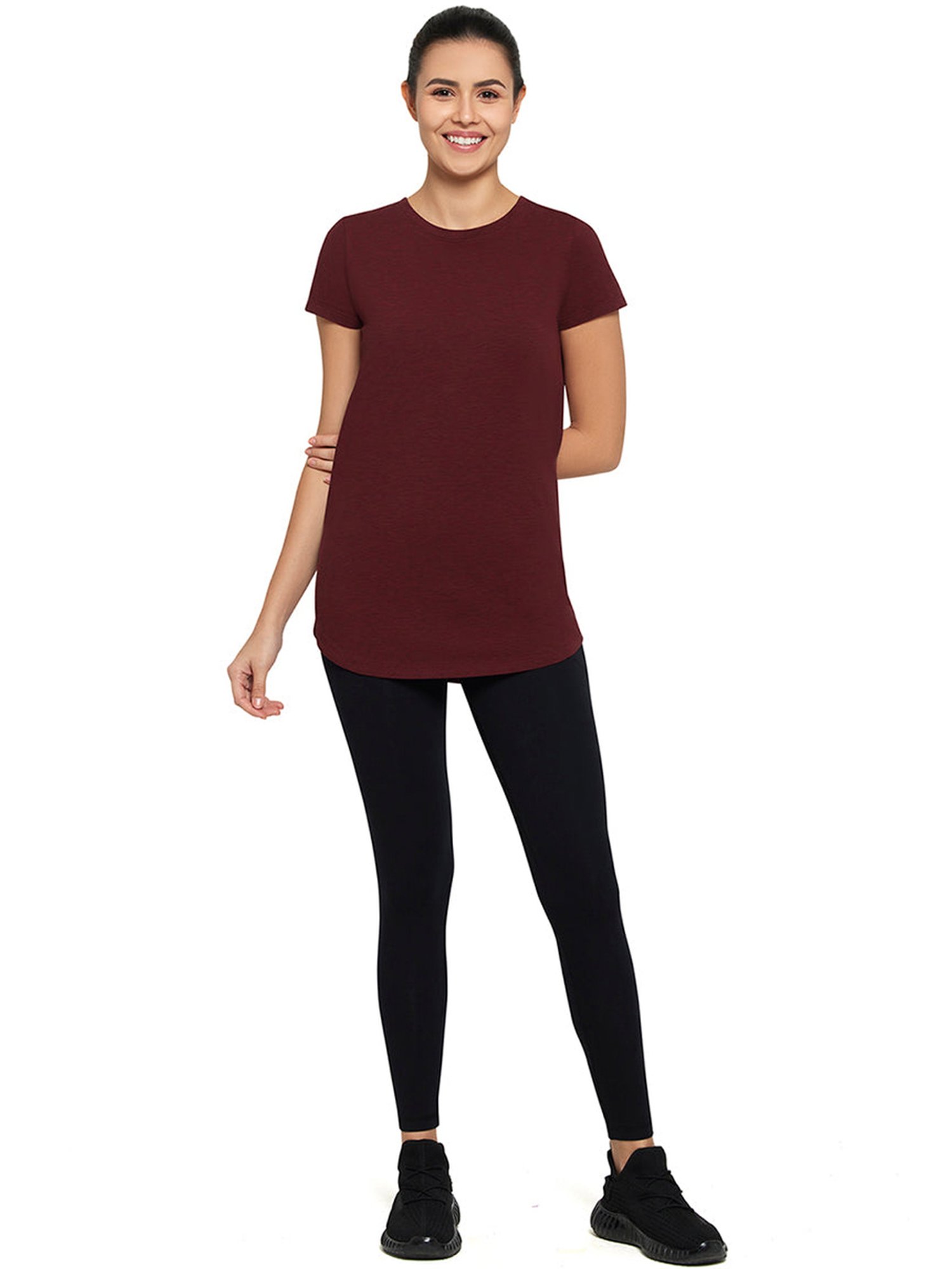 Amante Brown Cotton Sports T-Shirt