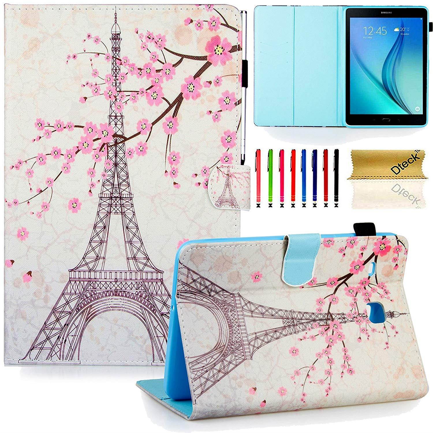 Tab E 8.0" Case, Samsung SM-T377a Case, Dteck PU Leather Flip Stand Case [Card Holder] Wallet Case Cover for Samsung Galaxy Tab E T377/T375 8.0 Inch Lite Series Tablet-Effiel Tower
