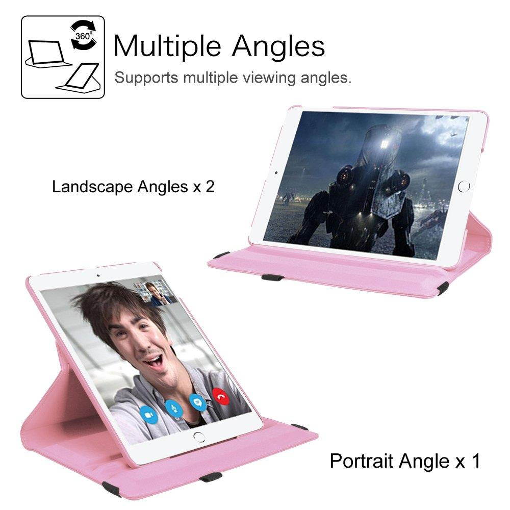 Fintie iPad 9.7 inch 2018 2017 / iPad Air Case - 360 Degree Rotating Stand Protective Cover with Auto Sleep Wake for Apple iPad 9.7" (6th Gen, 5th Gen) / iPad Air 2013 Model, Pink