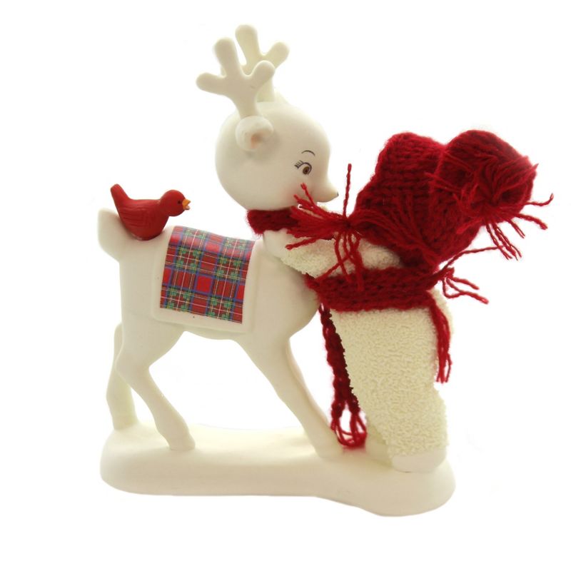 Dept 56 Snowbabies 5.0" Reindeer Kisses Cardinal  -  Decorative Figurines
