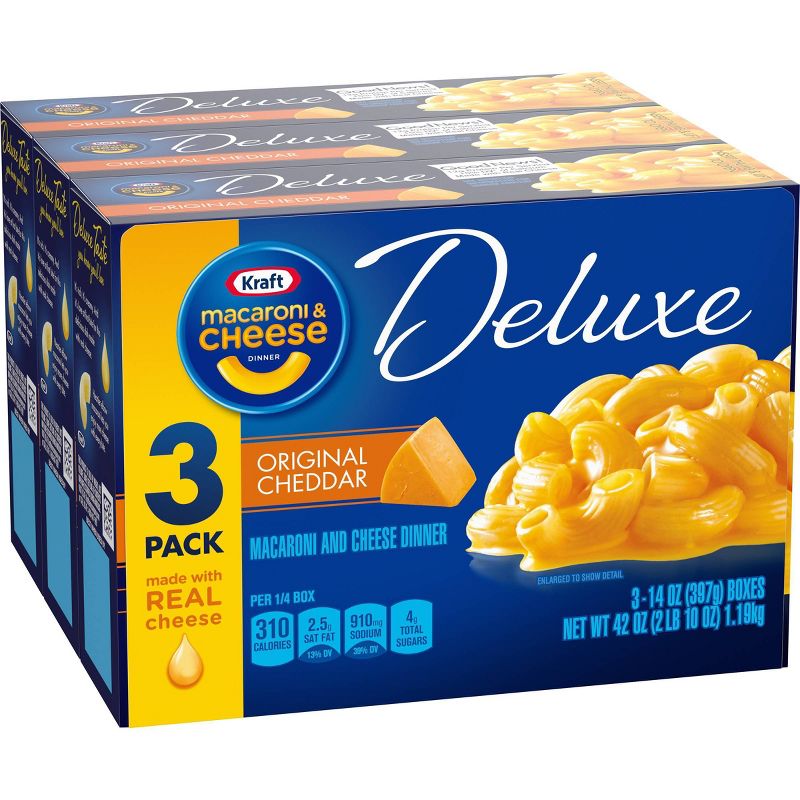 Kraft Deluxe Original Cheddar Macaroni & Cheese Dinner - 3pk