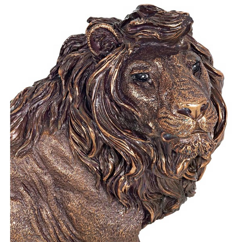 Kensington Hill Regal Lion 11" High Sculpture in a Bronze Finish