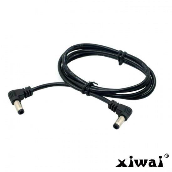 Xiwai DC Power 5.5 x 2.1mm / 2.5mm Male to 5.5 2.1/2.5mm Male Plug Cable Right Angled 90 Degree 60cm