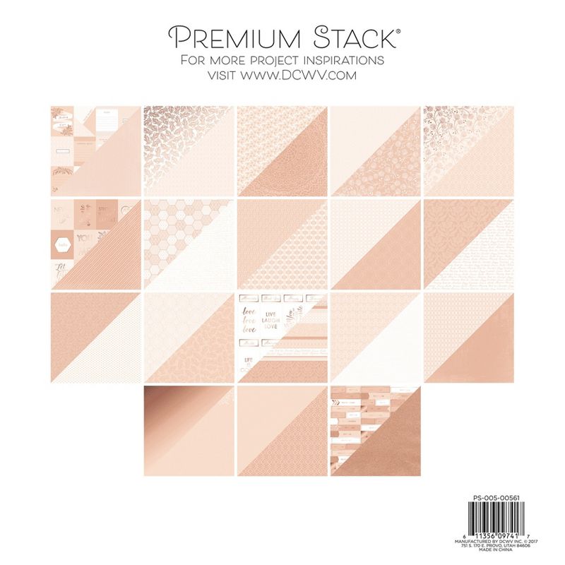 DCWV Double-Sided Cardstock Stack 12"X12" 36/Pkg-Rose Quartz, 12 Designs/3 Each