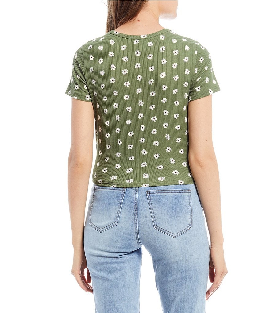 June & Hudson Short Tie Sleeve Knit Tee