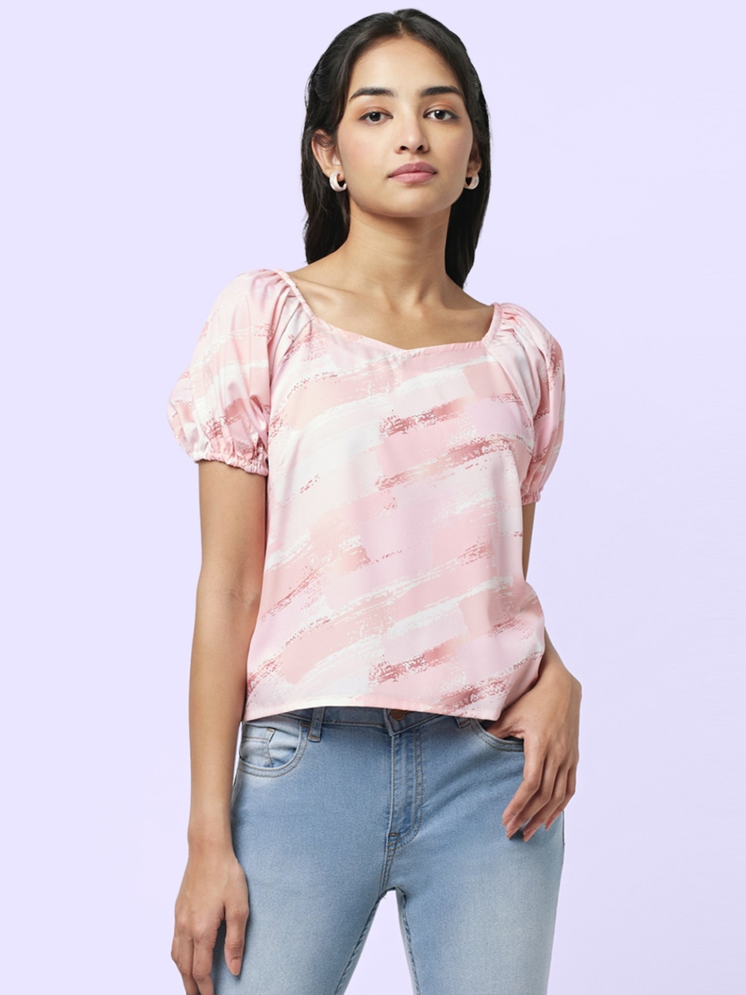 YU by Pantaloons Pink Printed Top