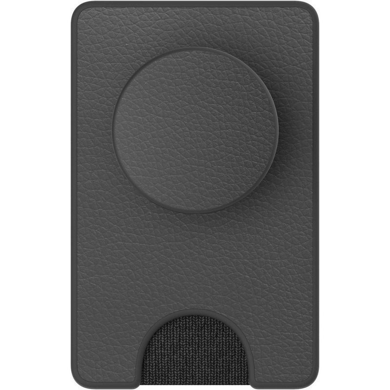 PopSockets PopWallet+ (with PopGrip Cell Phone Grip & Stand) - Black Vegan Leather