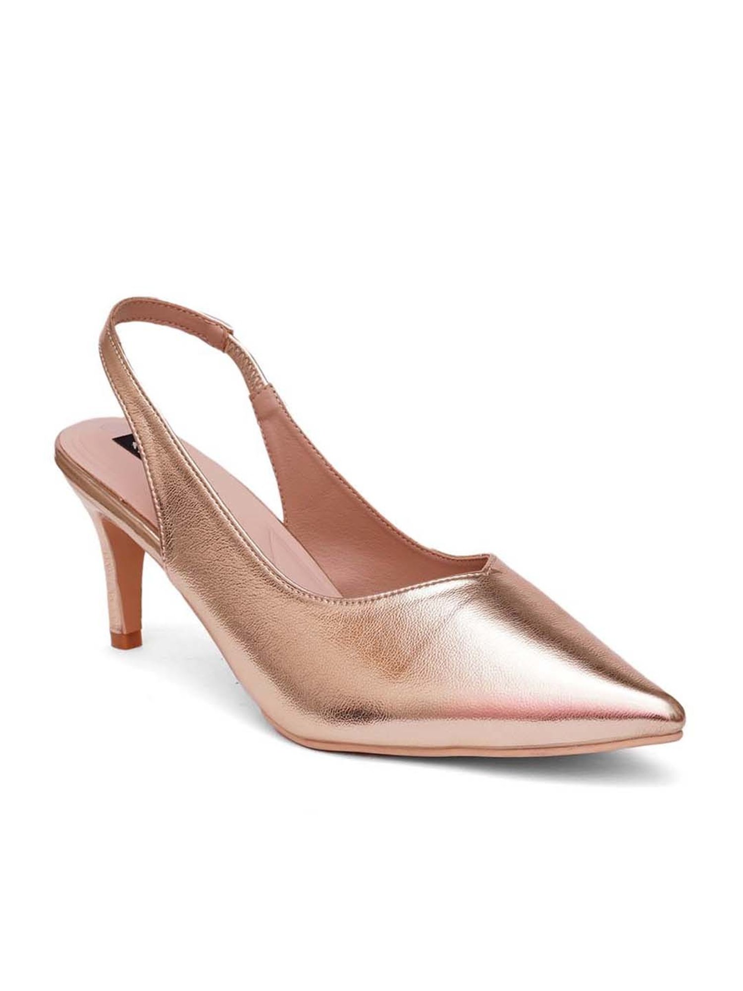 Sherrif Women's Golden Sling Back Stilettos