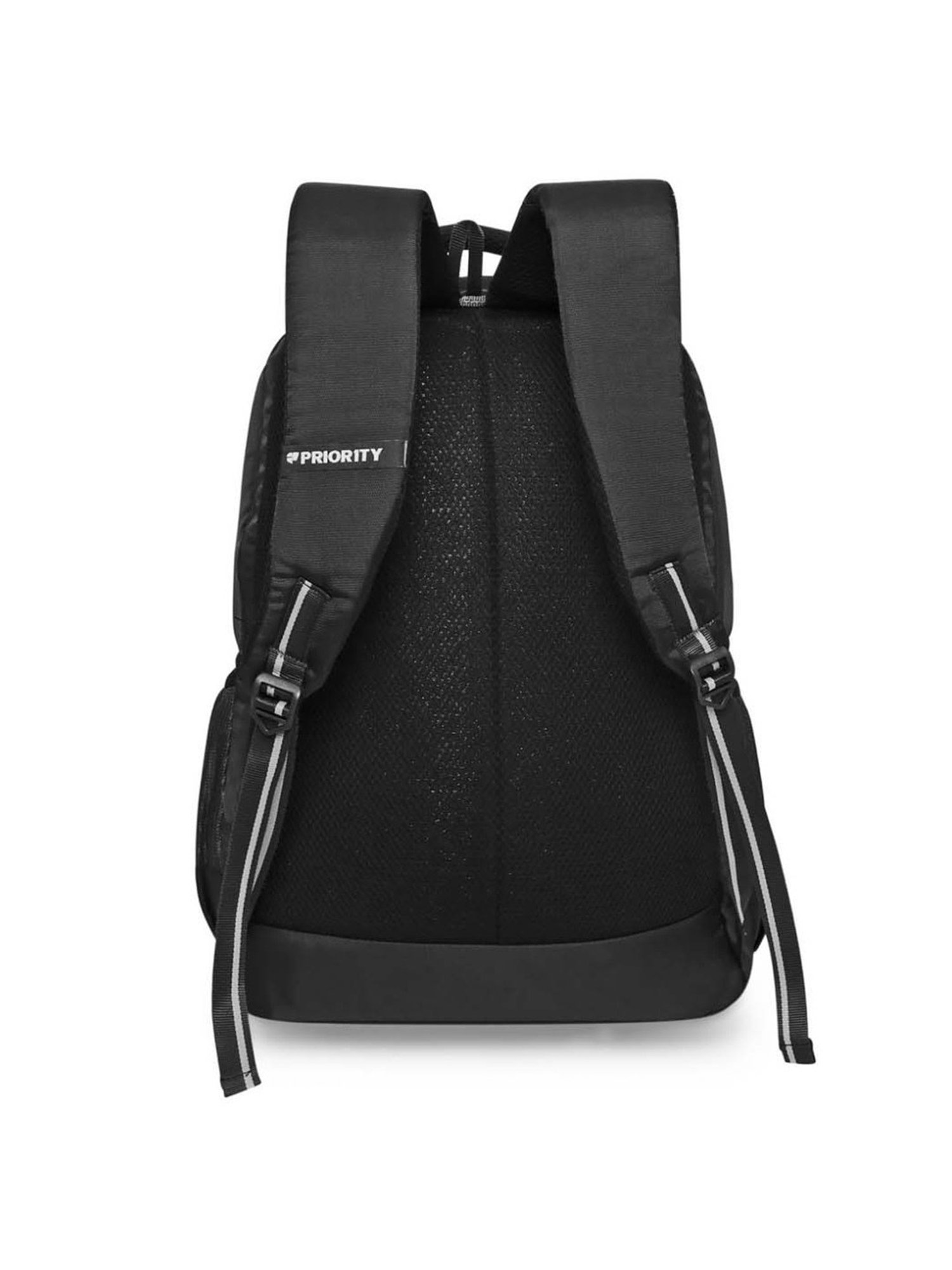 Priority Genius Black & Grey Polyester Solid Backpack - 29.44 Ltrs