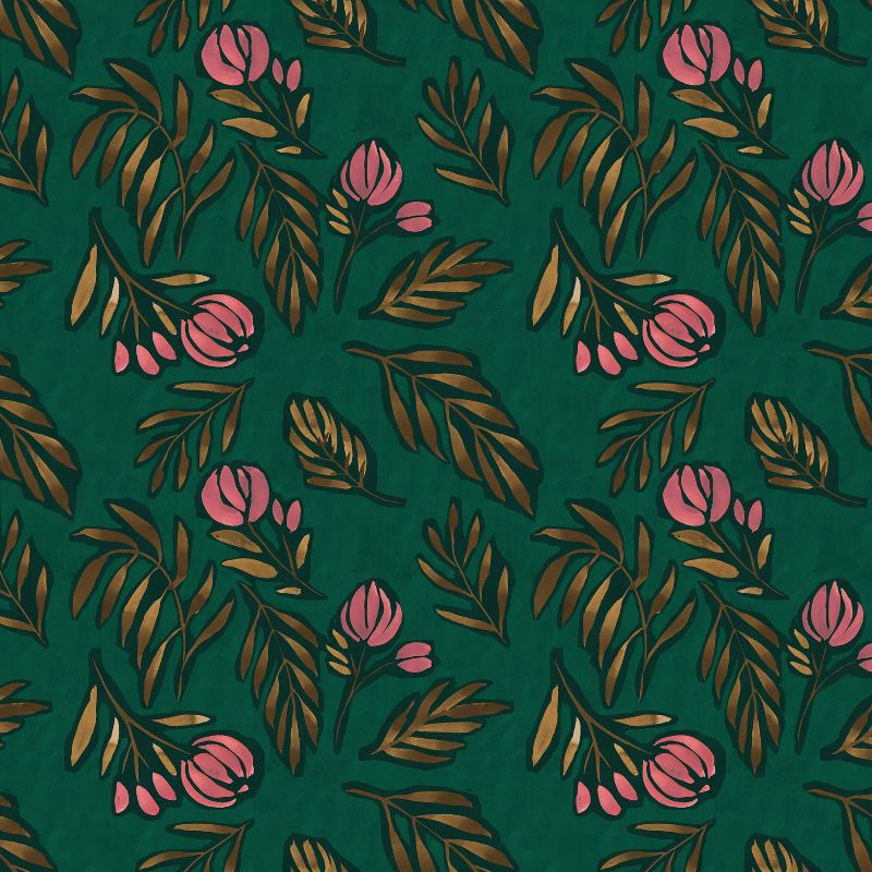 Floral Square Throw Pillow Emerald - Skyline Furniture