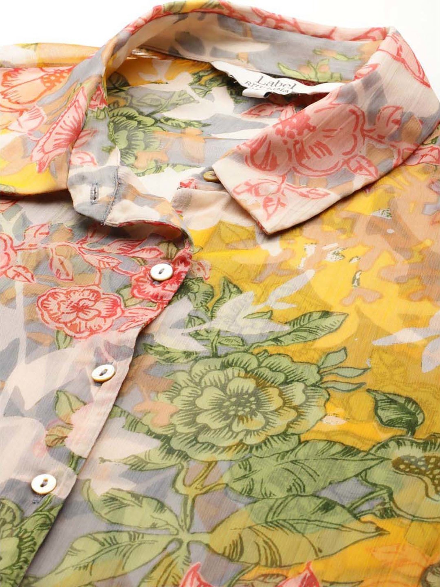 Label Ritu Kumar Multicolored Floral Print Shirt With Camisole