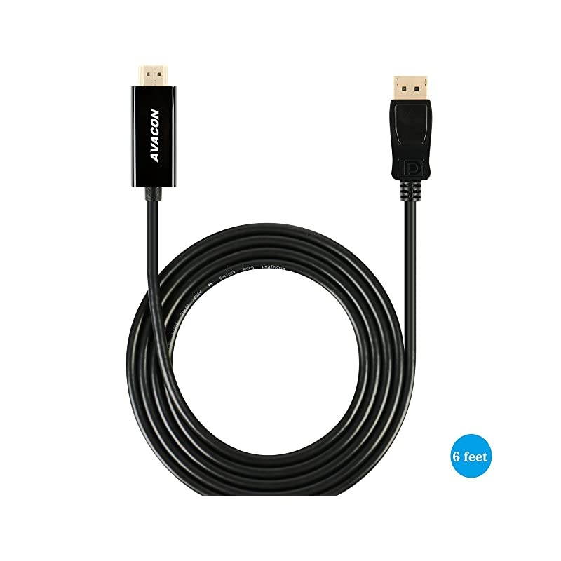 DisplayPort to HDMI 10 Feet GoldPlated Cable  Display Port to HDMI Adapter Male to Male Black