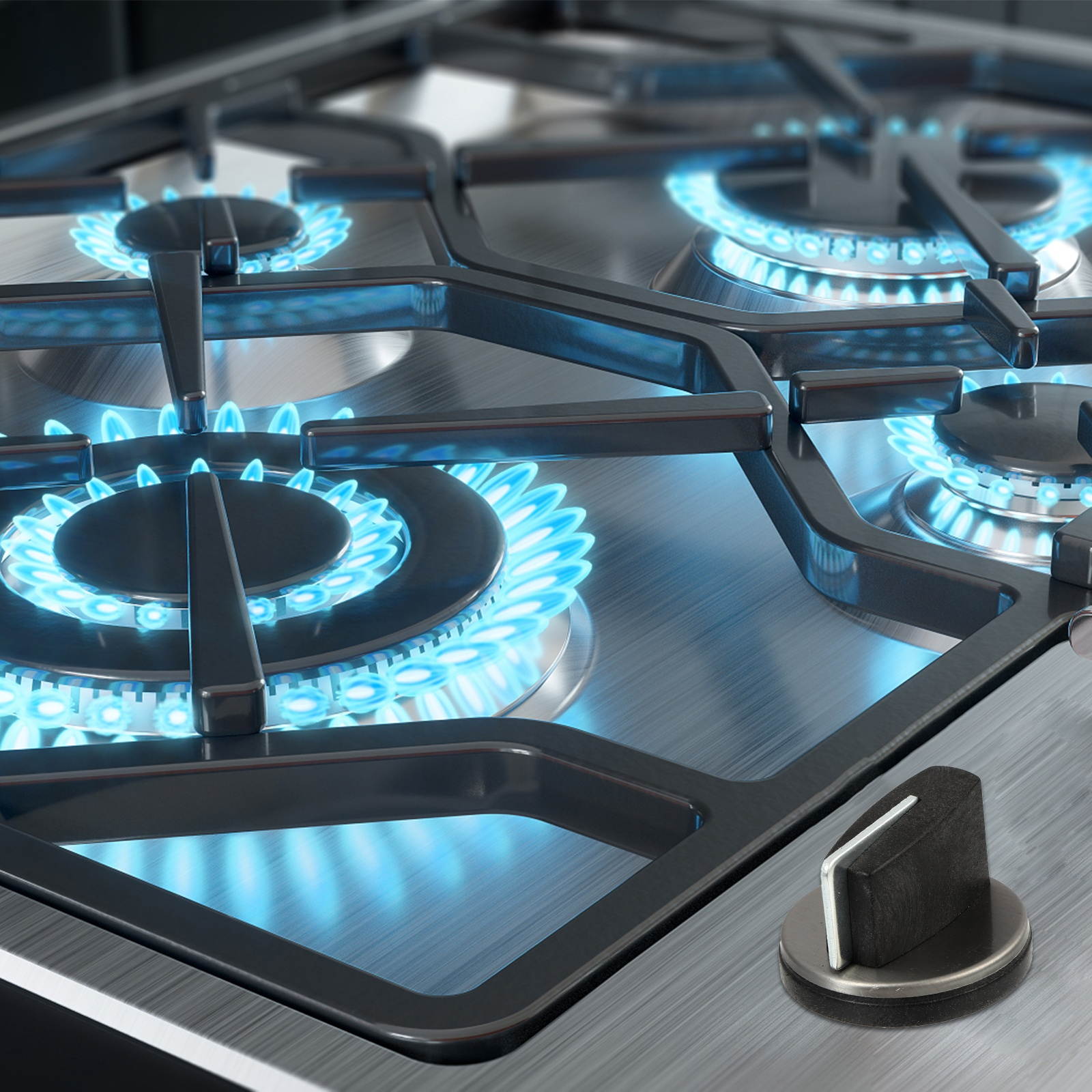 4Pcs Gas Stove Switch Knob Rotary Switch Knob Right Angle 0&deg; Burner Control Knob