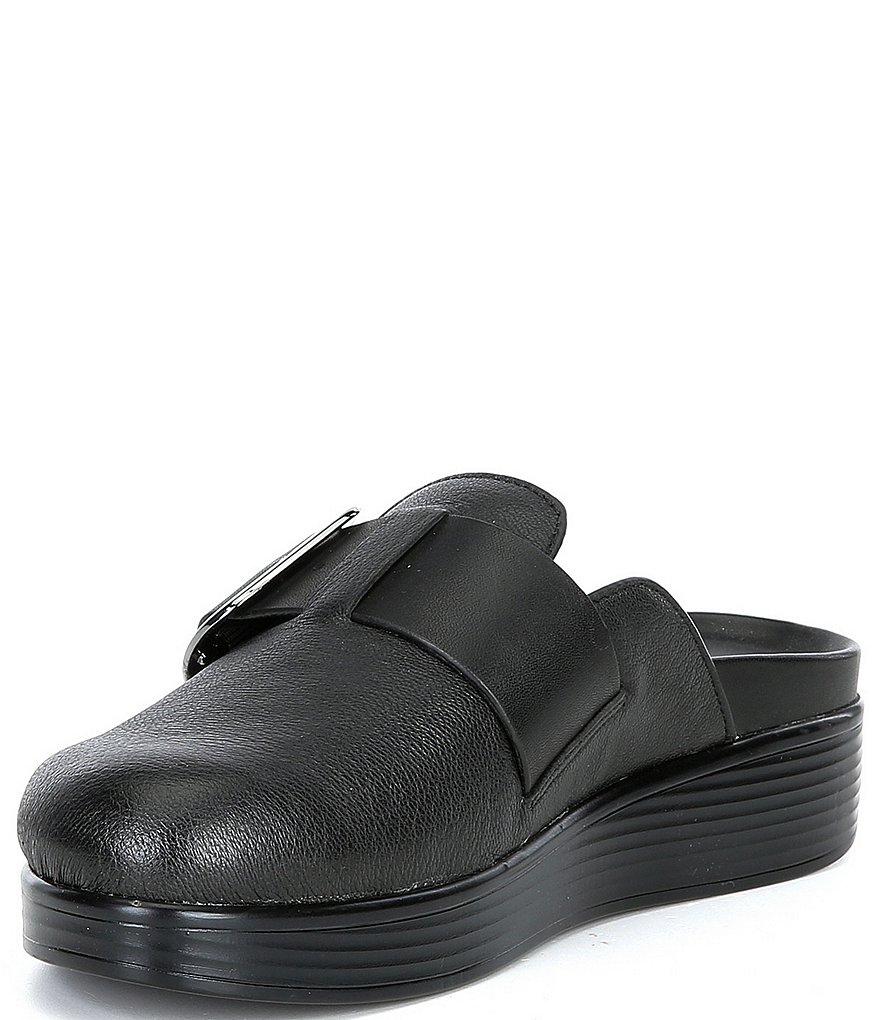 Donald Pliner Fiona Distressed Leather Buckle Mules