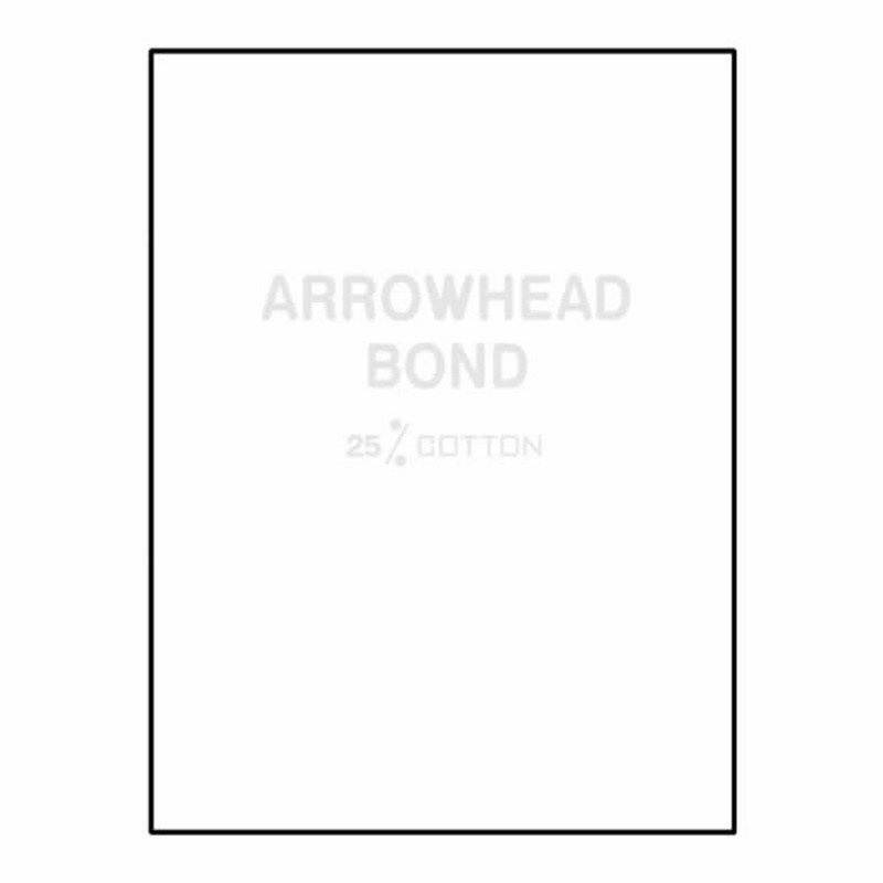Ream Wrapped Letterhead, 8-1/2" x 11", 20#, White (93% Bright), 25% Cotton Bond, Watermarked, Cockle Finish (Box of 500)