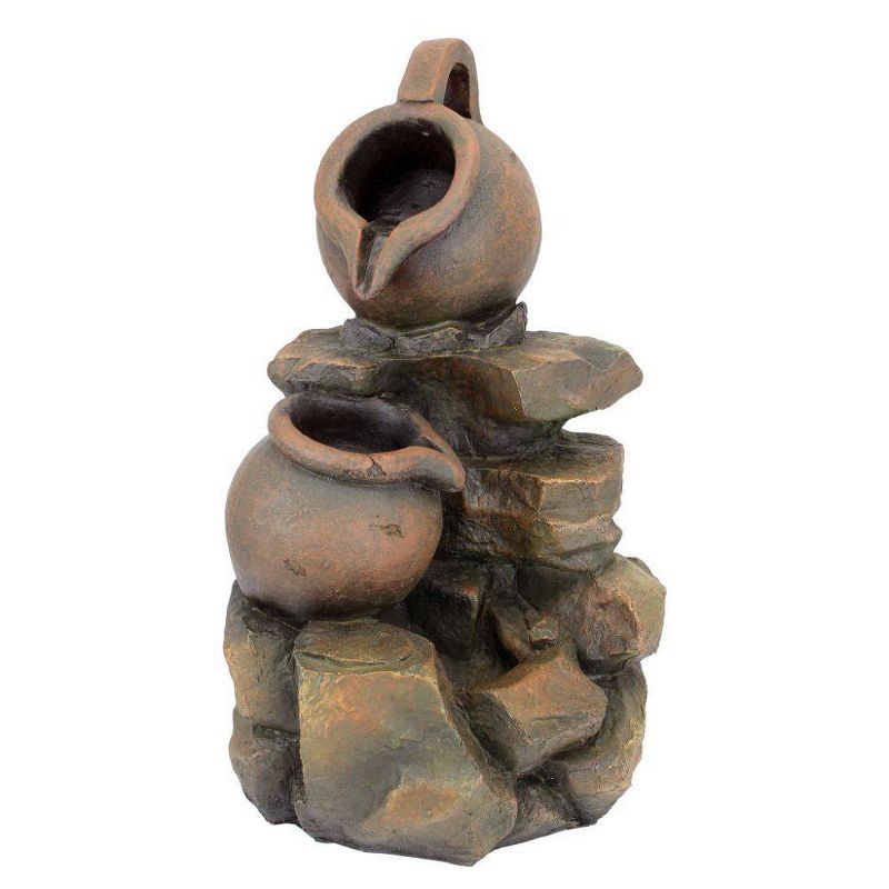 LaTaverna Cascading Urns Illuminated Garden Fountain - Acorn Hollow