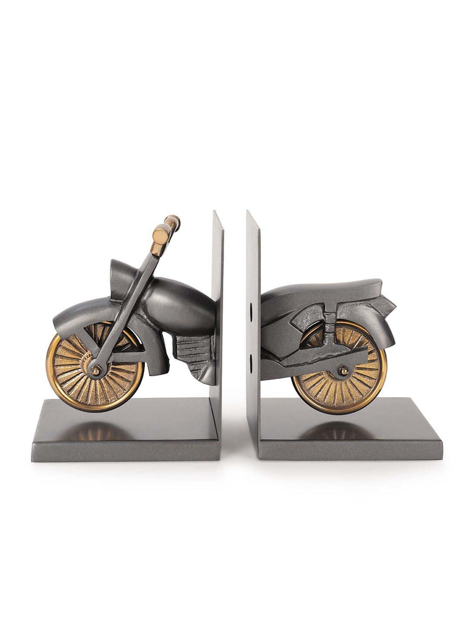 Pure Home and Living Grey Aluminium Decorative Bike Bookend