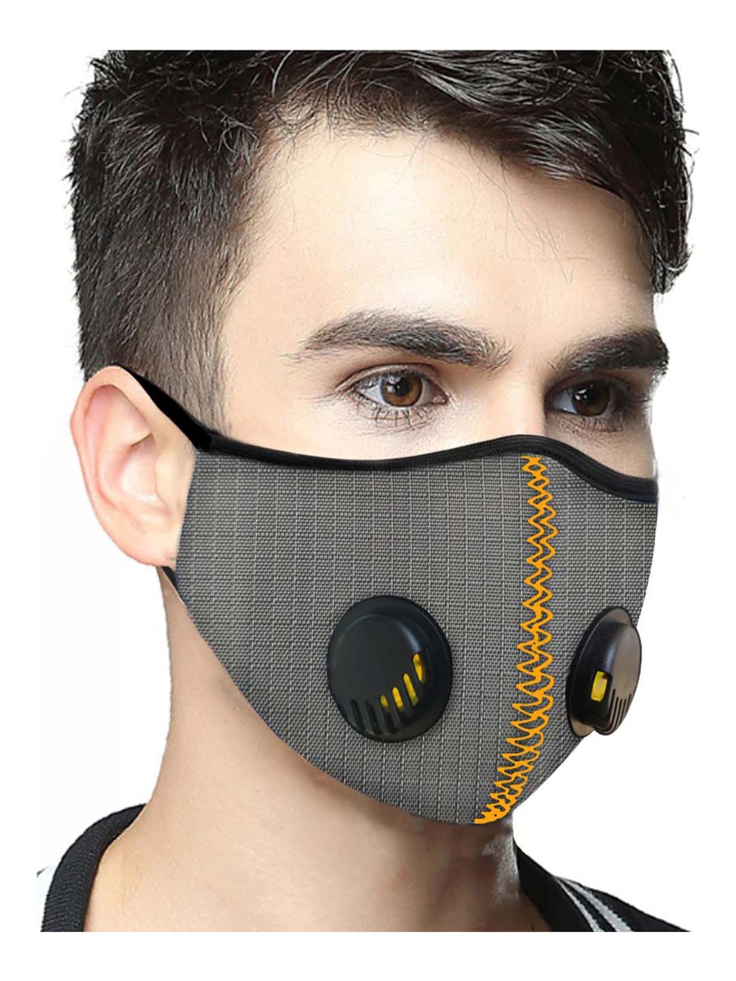 Lioncrown 3 Layered N95 Face Masks with Dual Respirator - Pack of 4