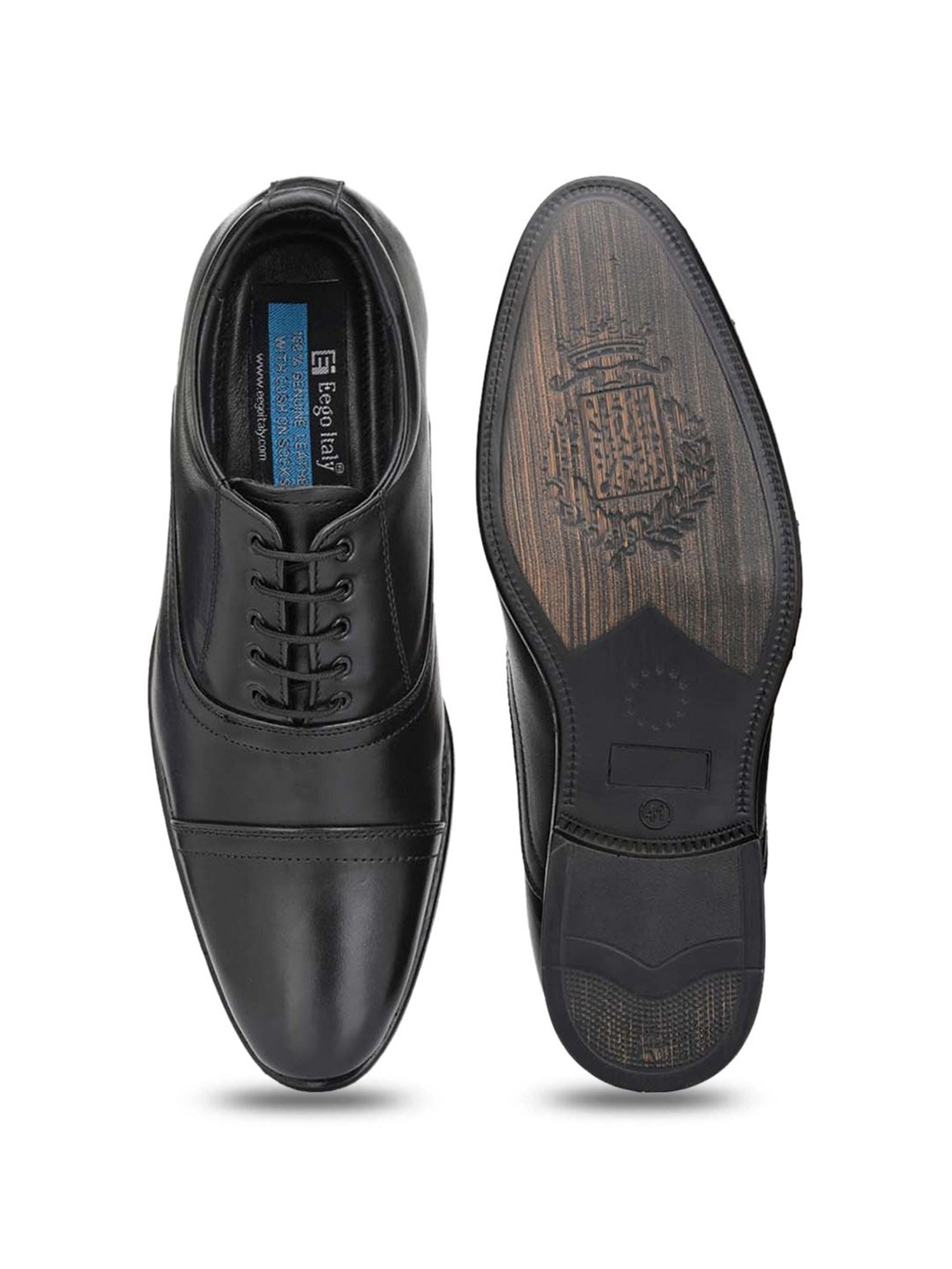 Eego Italy Men's Black Oxford Shoes