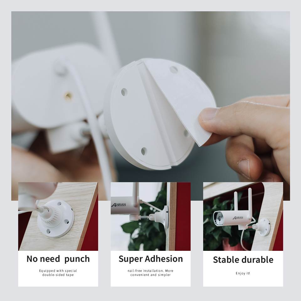 ANRAN Wireless Security Camera System, 4ch Mini NVR 3MP Ultra HD Outdoor WiFi Surveillance IP Cameras with One-Way Audio,Motion Alert, Remote View,Waterproof,Night Vision,128G SD Card