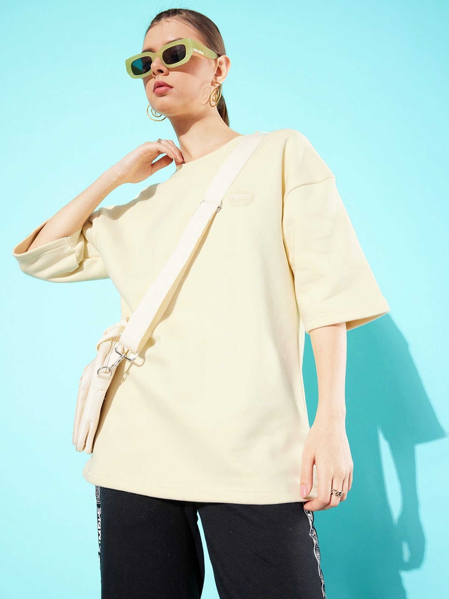 Difference of Opinion Off White Fleece Oversized Sweatshirt