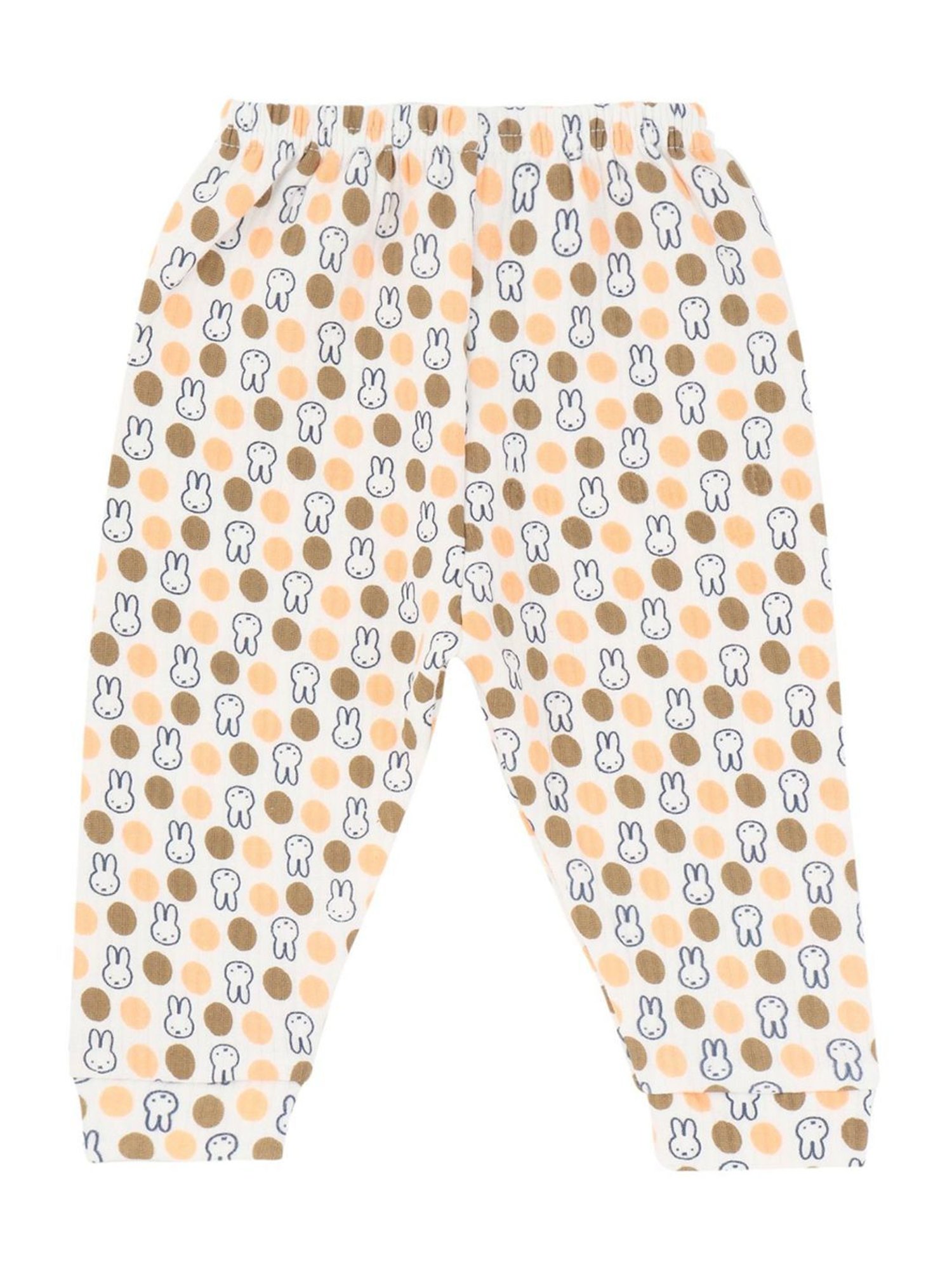 Bodycare Kids White & Brown Cotton Printed Full Sleeves T-Shirt Set