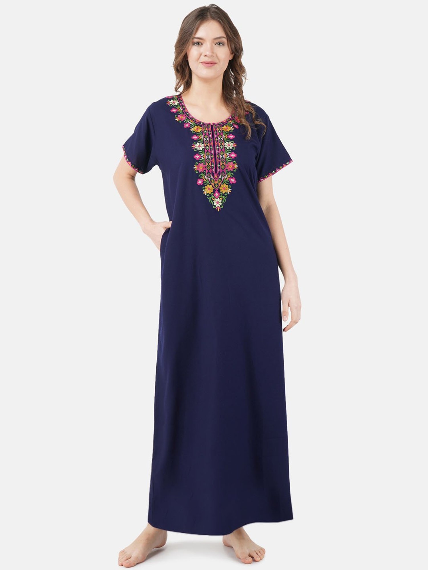 KOI SLEEPWEAR Navy Embroidered Nighty