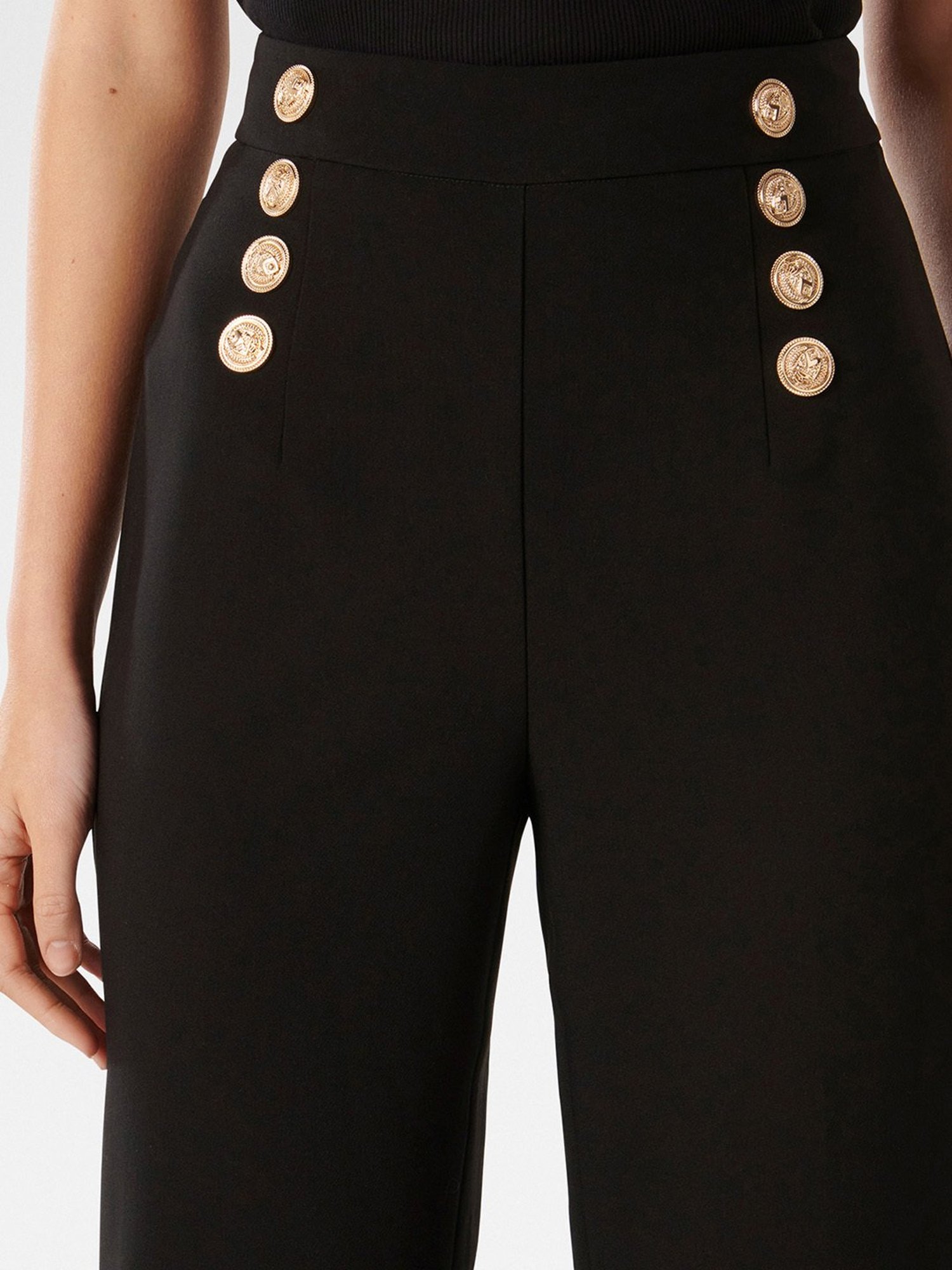 Crozo By Cantabil Black Checks Regular Fit Mid Rise Trousers