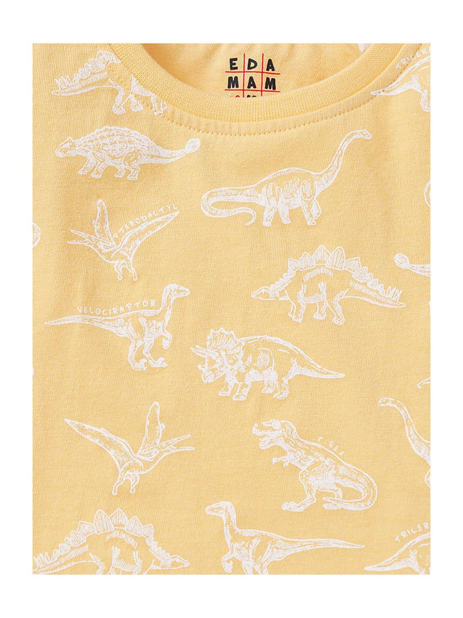 Ed-a-Mamma Kids Yellow Printed T-Shirt
