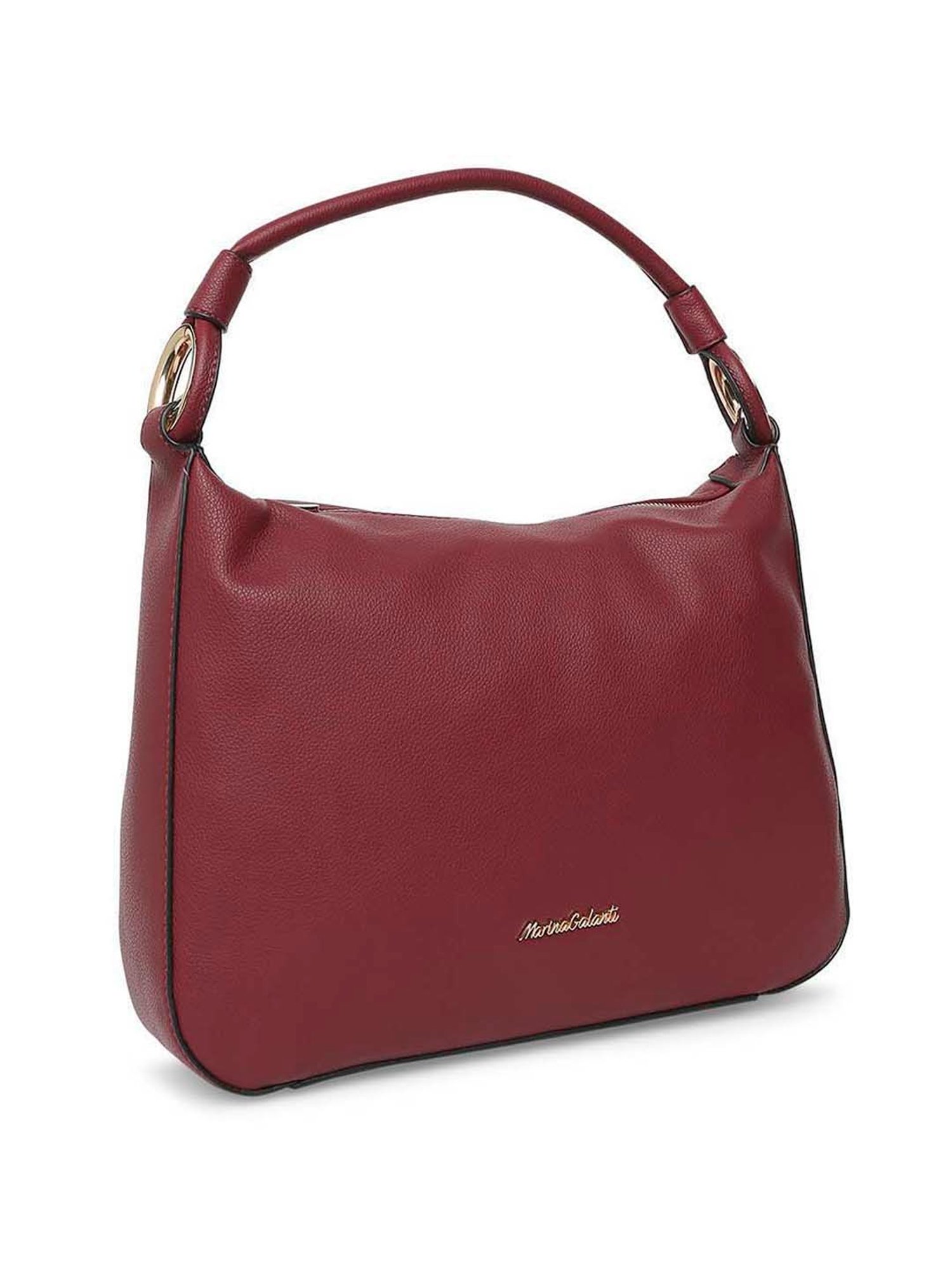 Marina Galanti Red Solid Medium Hobo Handbag