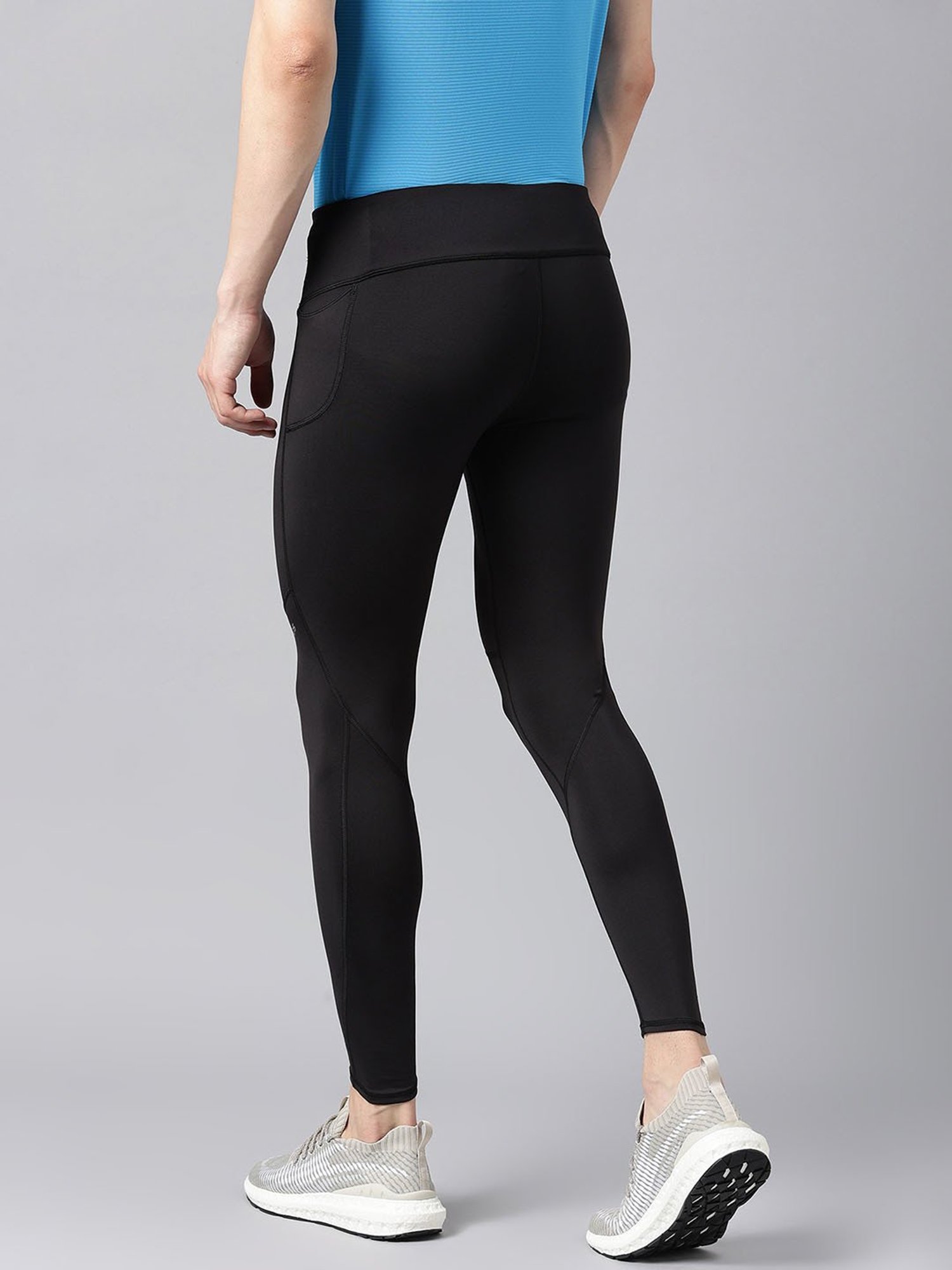 Woods Black Regular Fit Sports Tights