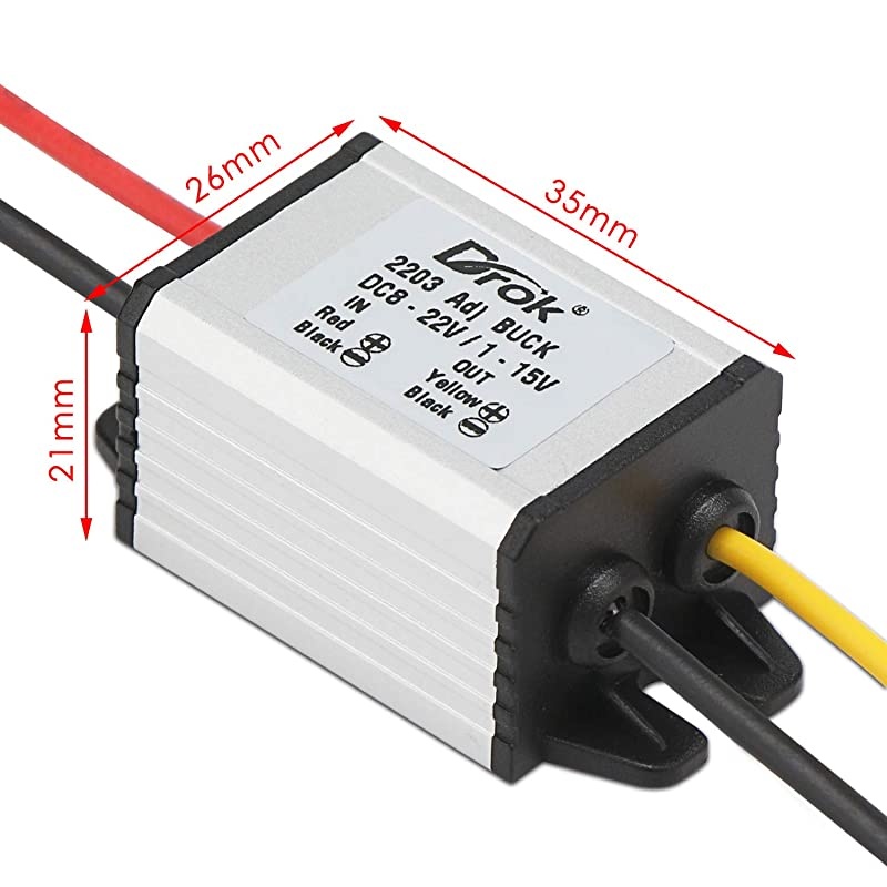 Waterproof DC Buck Converter Voltage Regulator 822V to 115V 5V 12V 3A Adjustable Output Power Supply Transformer