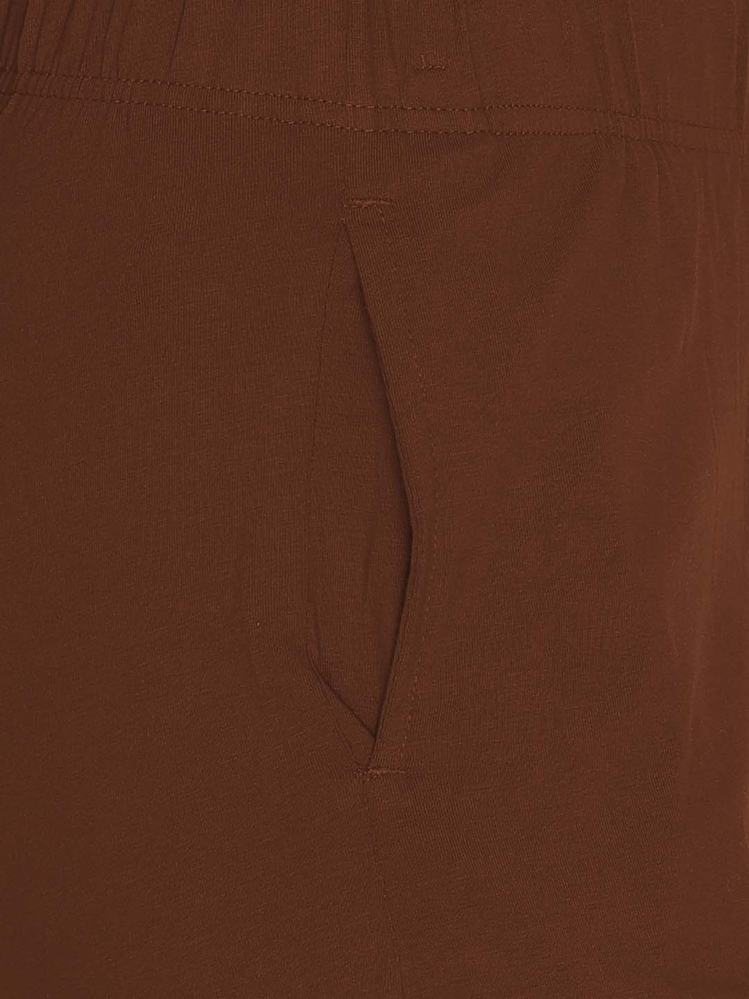 Lyra Brown Cotton Ankle Length Leggings