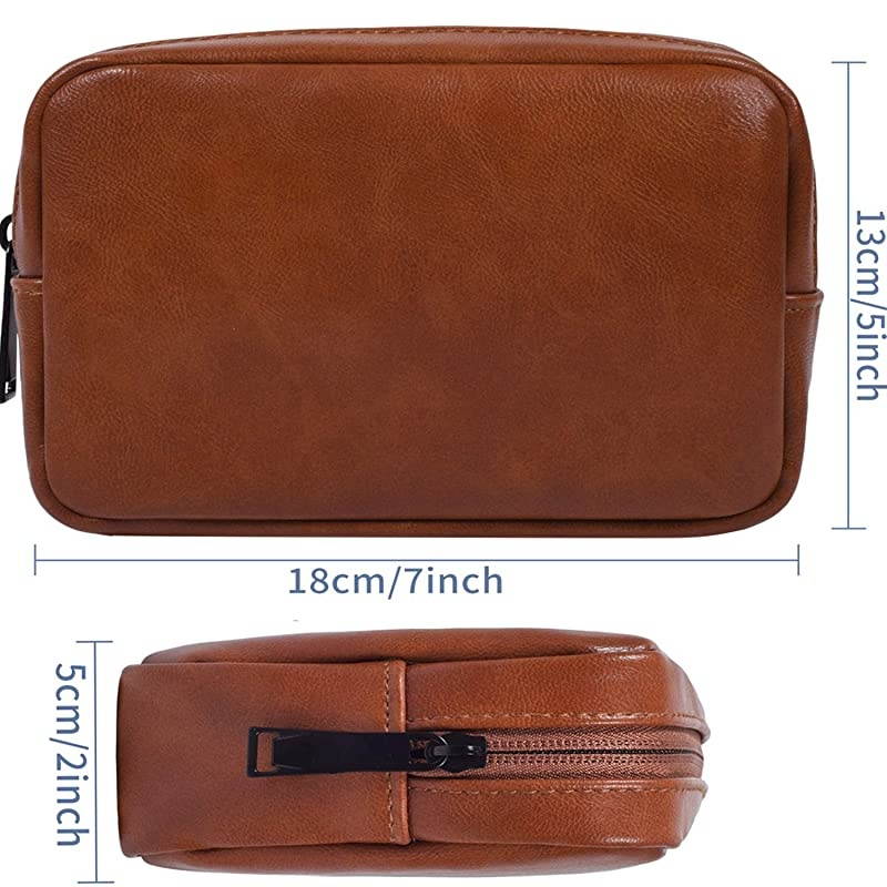 ElectronicsAccessories Soft Carrying Bag Travel Gadget Organizer Bag for Cords USB Cables SD Cards MP3 Player Hard Drive Power Bank Mouse OutGoing Business Travel Yellow Leather