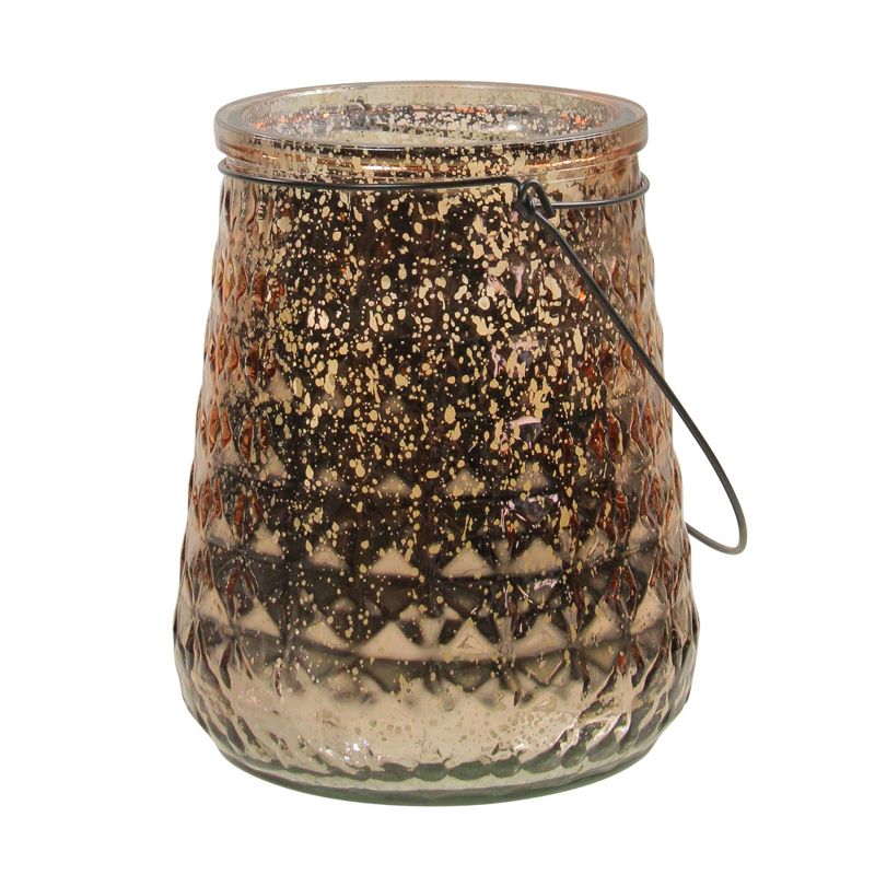 Kaemingk 14" Bronze and Clear Mercury Style Glass Hurricane