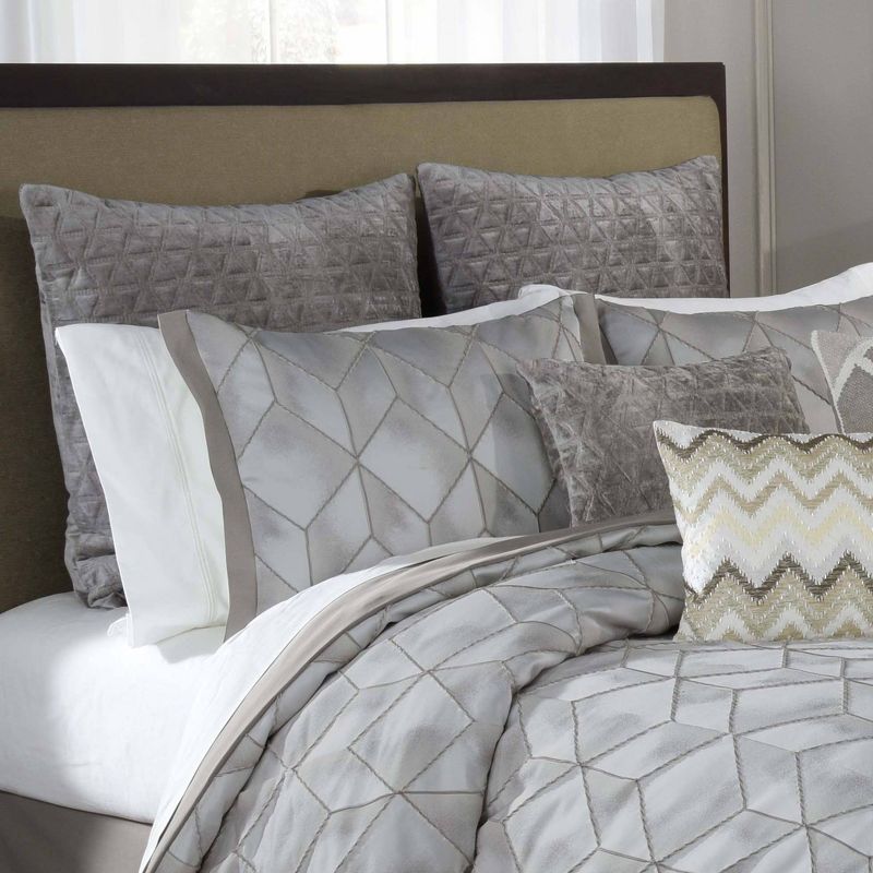 Gray Geo Social Call Euro Sham - Beautyrest