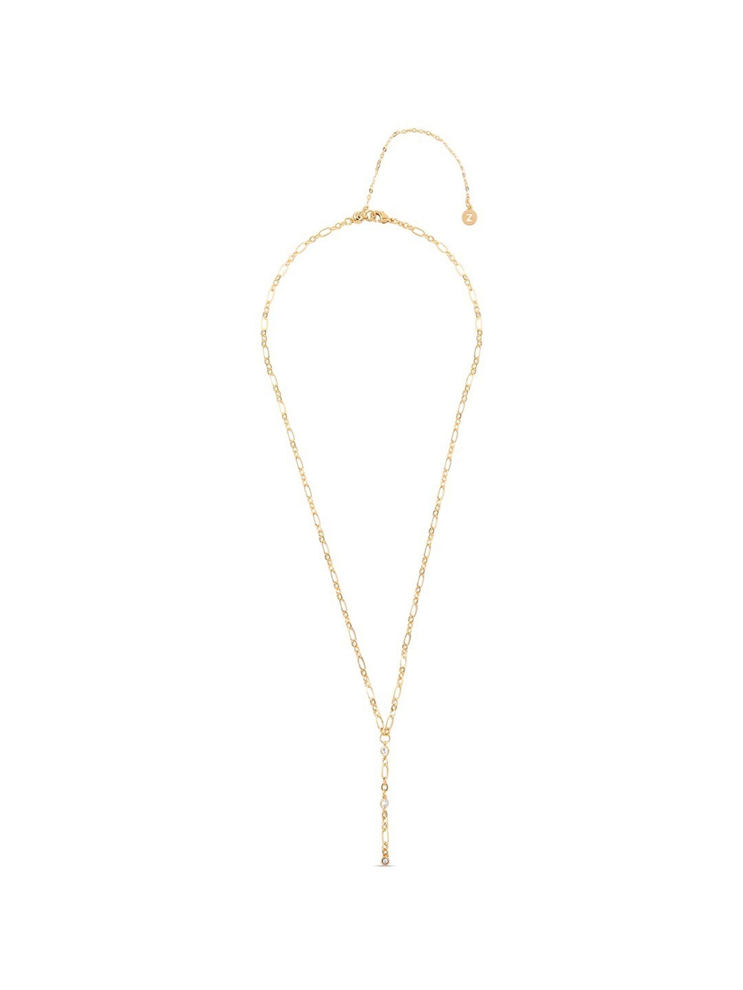 Accessorize London Real Gold-Plated Z Sparkle Y-chain Necklace