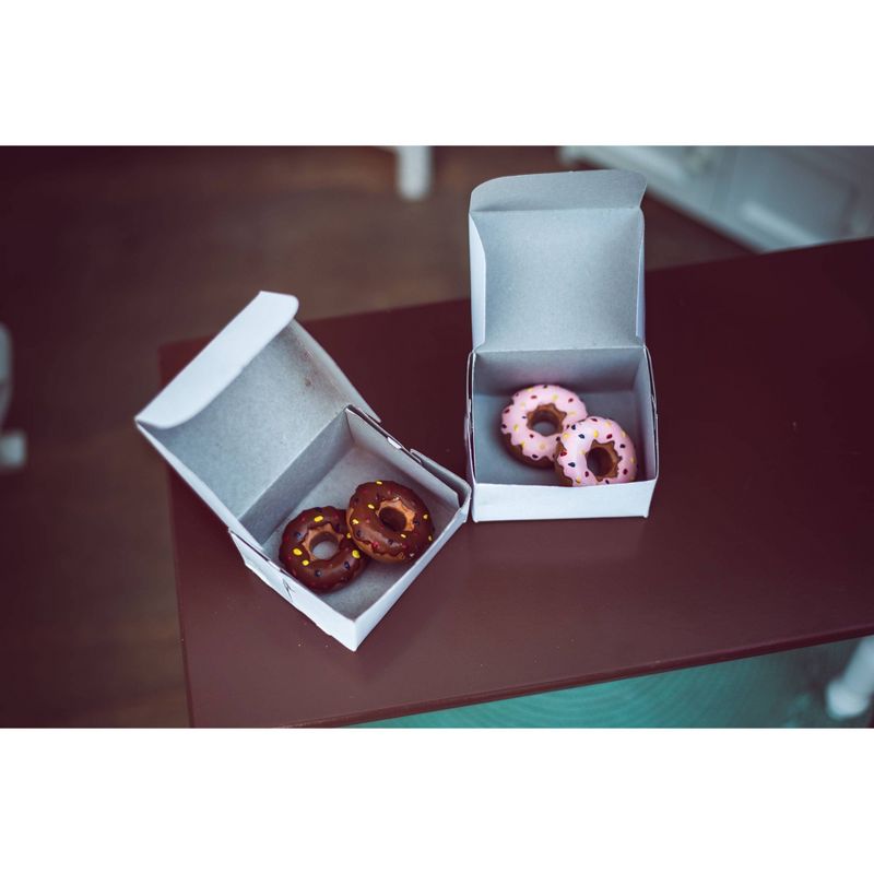 The Queen's Treasures 18"  Doll Food Accessories, 4 Pc Strawberry and Chocolate Doughnuts Plus 2 Bakery Box