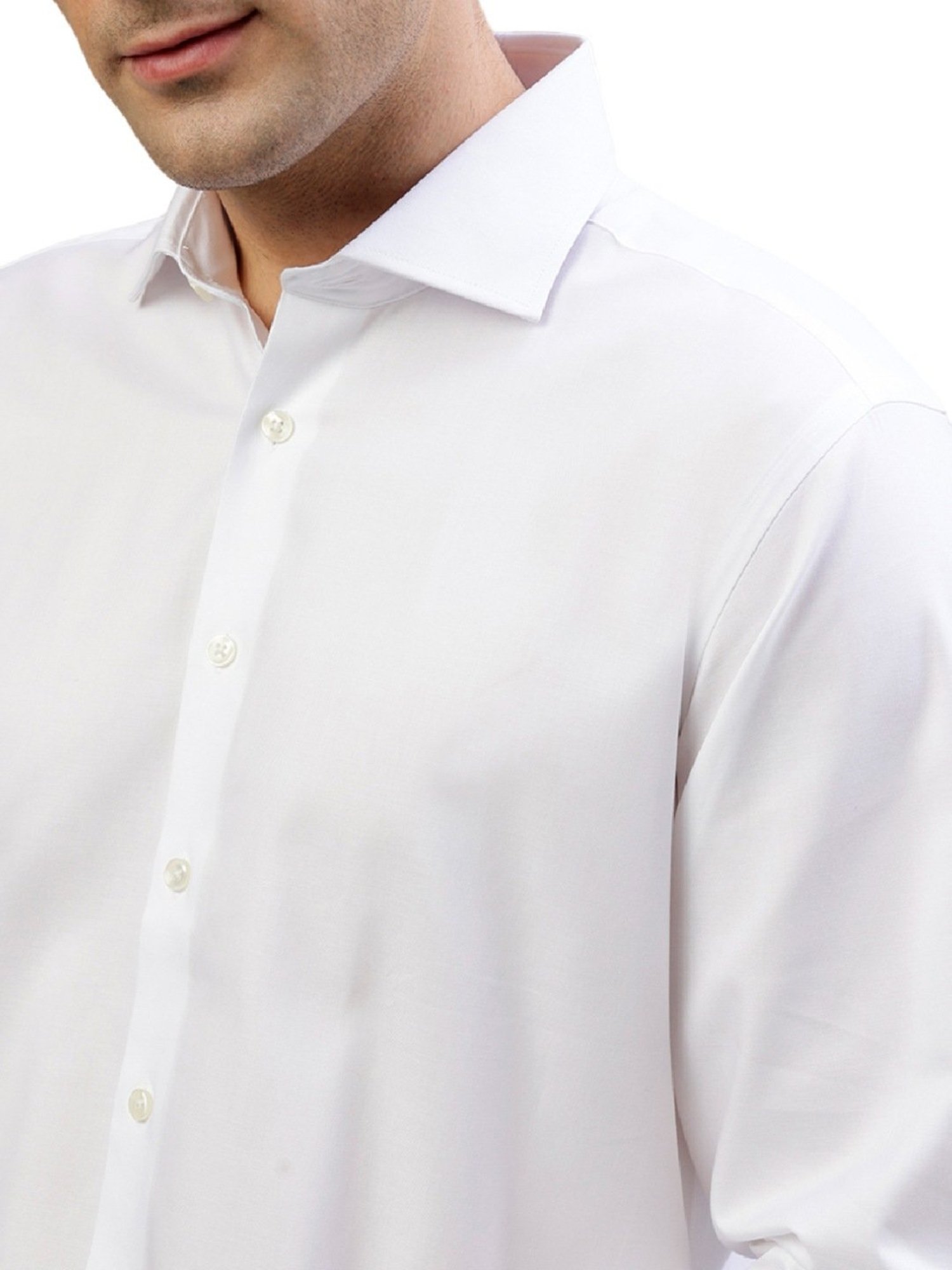 Bruun & Stengade White Cotton Regular Fit Shirt