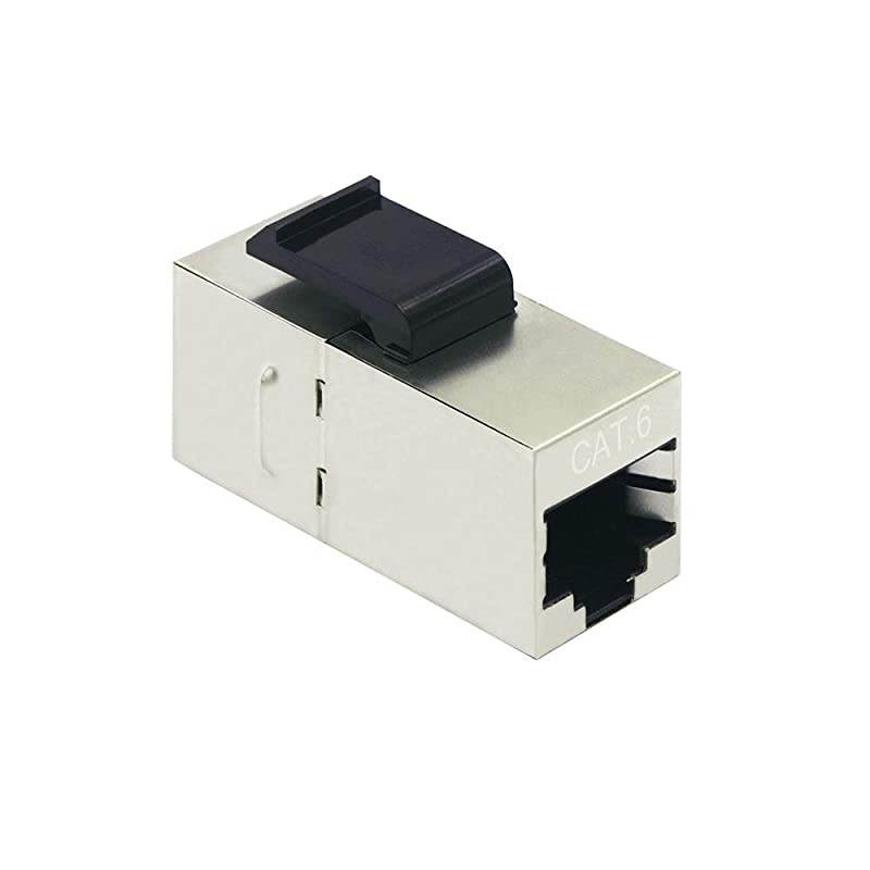 RJ45 Cat6 Shielded inline Coupler 25Pack Cat 6 Female to Female Keystone Jack 8P8C Cat5e Modular Connector with Keystone Latch