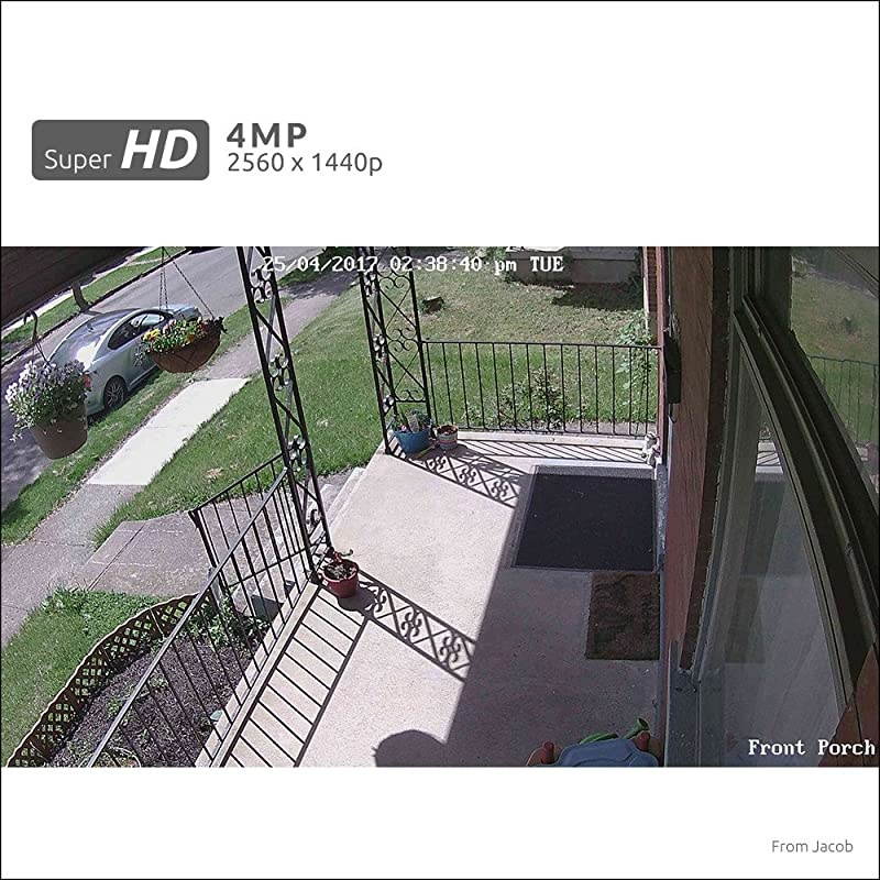 4MP PoE IP Camera Addon Outdoor Video Surveillance Cam to Home Security System ONLY Work with  POE Camera System and NVR Onvif Incompatible D400