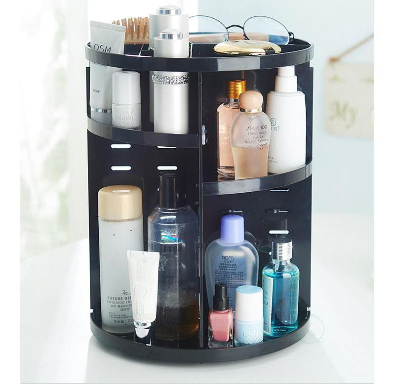 Basicwise Rotating Cosmetic Storage Tower, Makeup Organizer