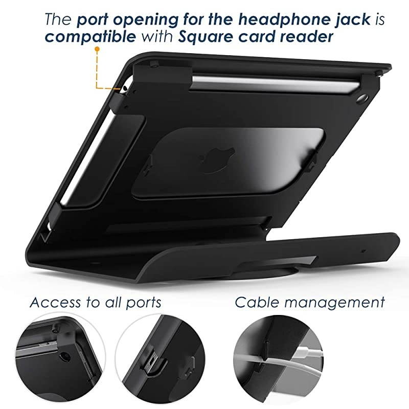 Tablet Stand for 10.2 inch iPad 7th/8th Generation, 360 Swivel Base, Anti Theft iPad Retail Stand, Metal, Black, BSC102BT