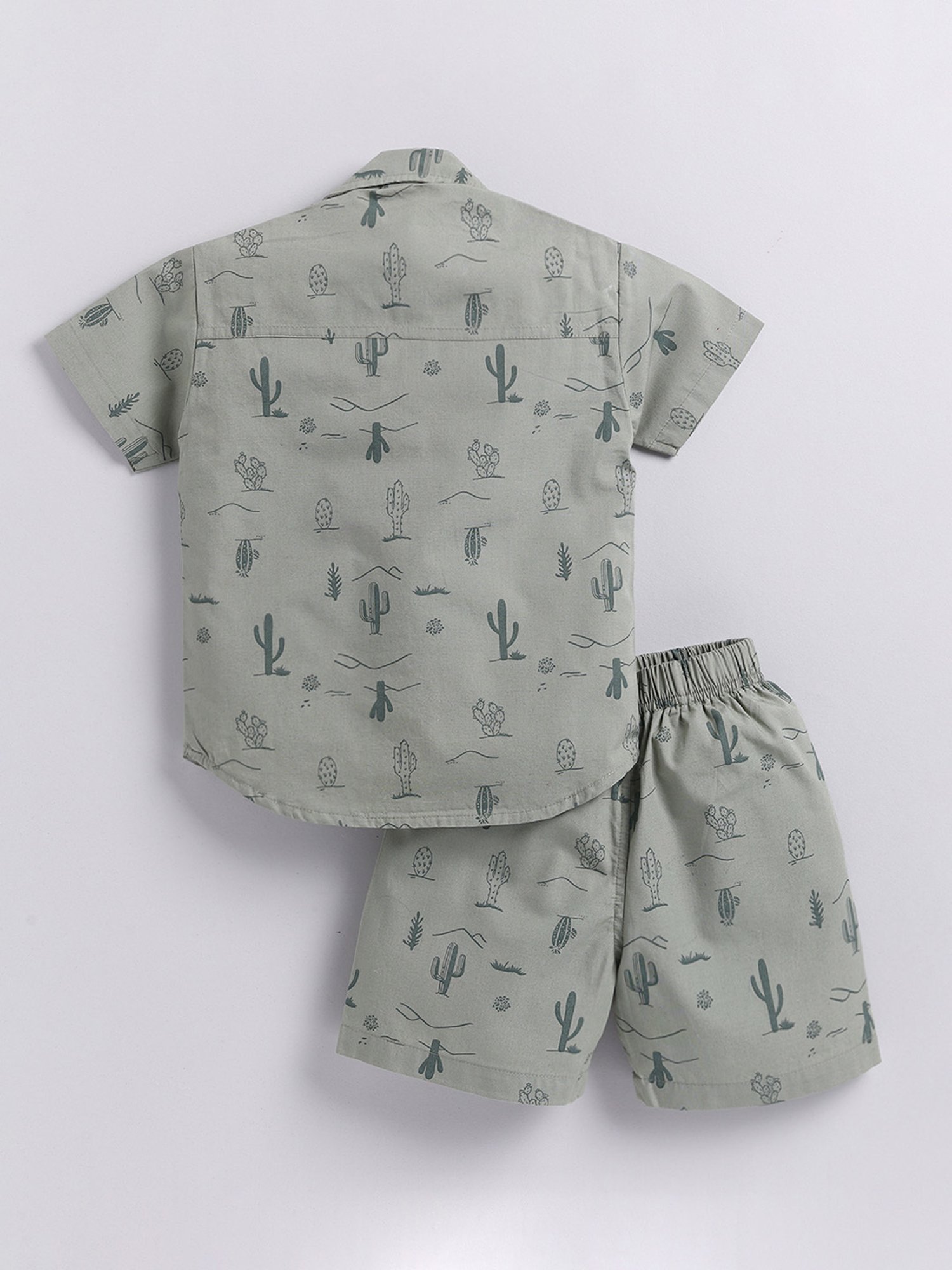 Clt.s Unisex Green Cotton Graphic Co-ord Set