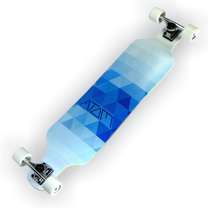 MBS 40020 Atom Drop Through 39-Inch Maple Longboard Skateboard Cruiser, Blue Triangles