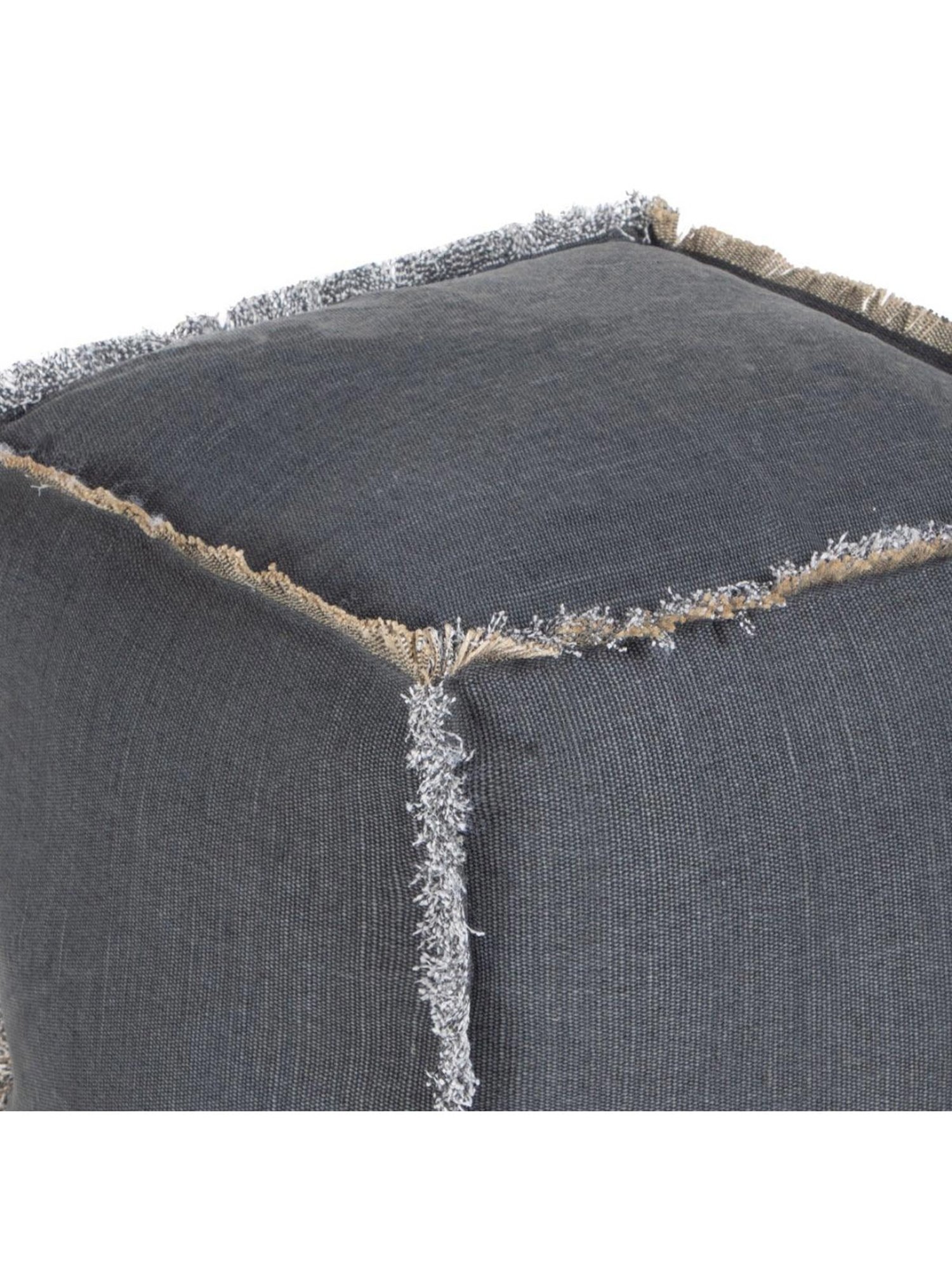 Home4U Lucas Blue Cotton Blend Pouffe
