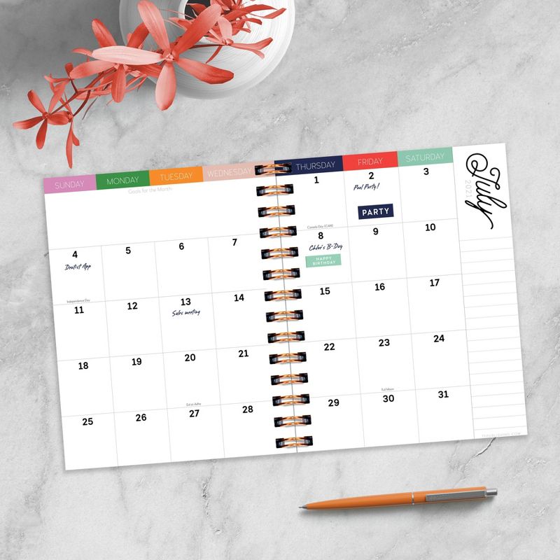 2021-22 Academic Planner 9" x 7" Painted Rainbow Best Life Daily/Weekly/Monthly Luxe - The Time Factory